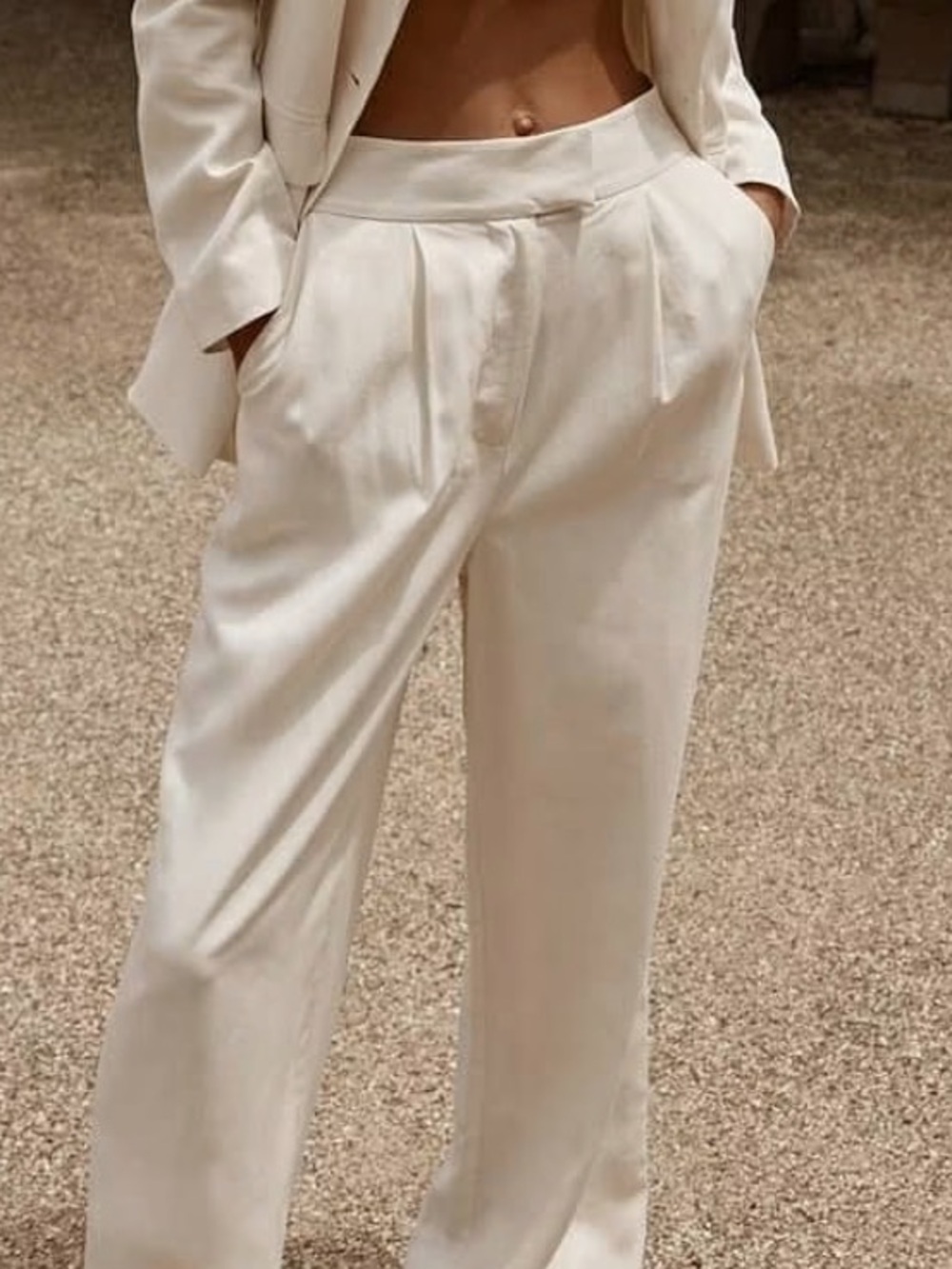 DISSH Trousers Karla Wide Leg Pants in Off-White